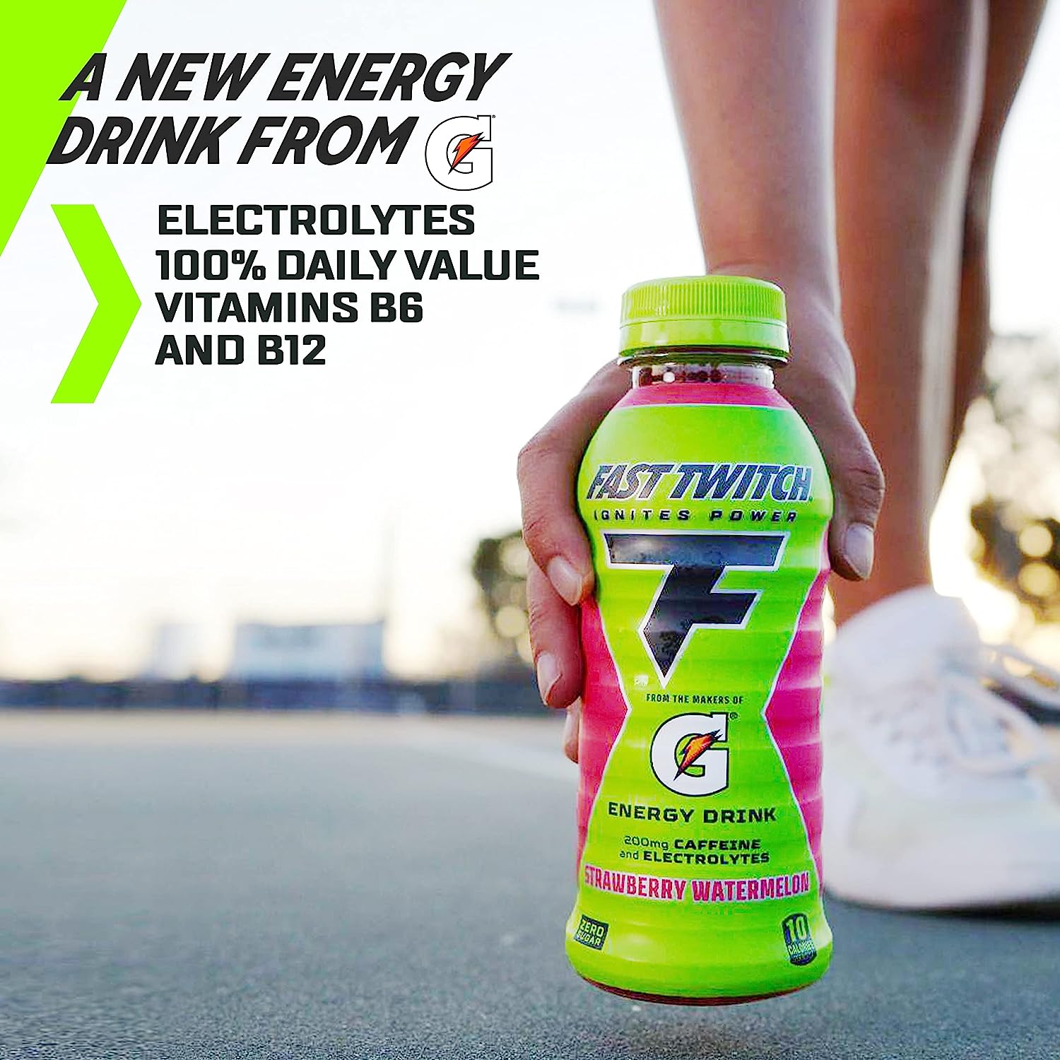 Fast Twitch Energy drink from Gatorade, Glacier Freeze, 12oz Bottles, (12 Pack), 200mg Caffeine, Zero Sugar, Electrolytes - Image 6